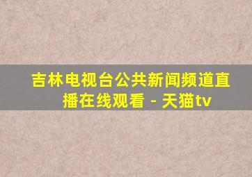 吉林电视台公共新闻频道直播在线观看 - 天猫tv